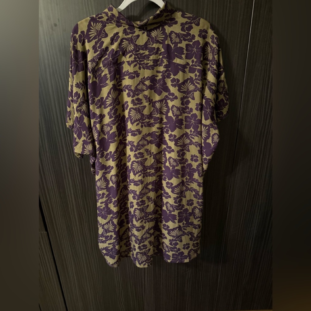 Acacia Mombosa Purple and Tan Button Down Shirt - Picture 2 of 4